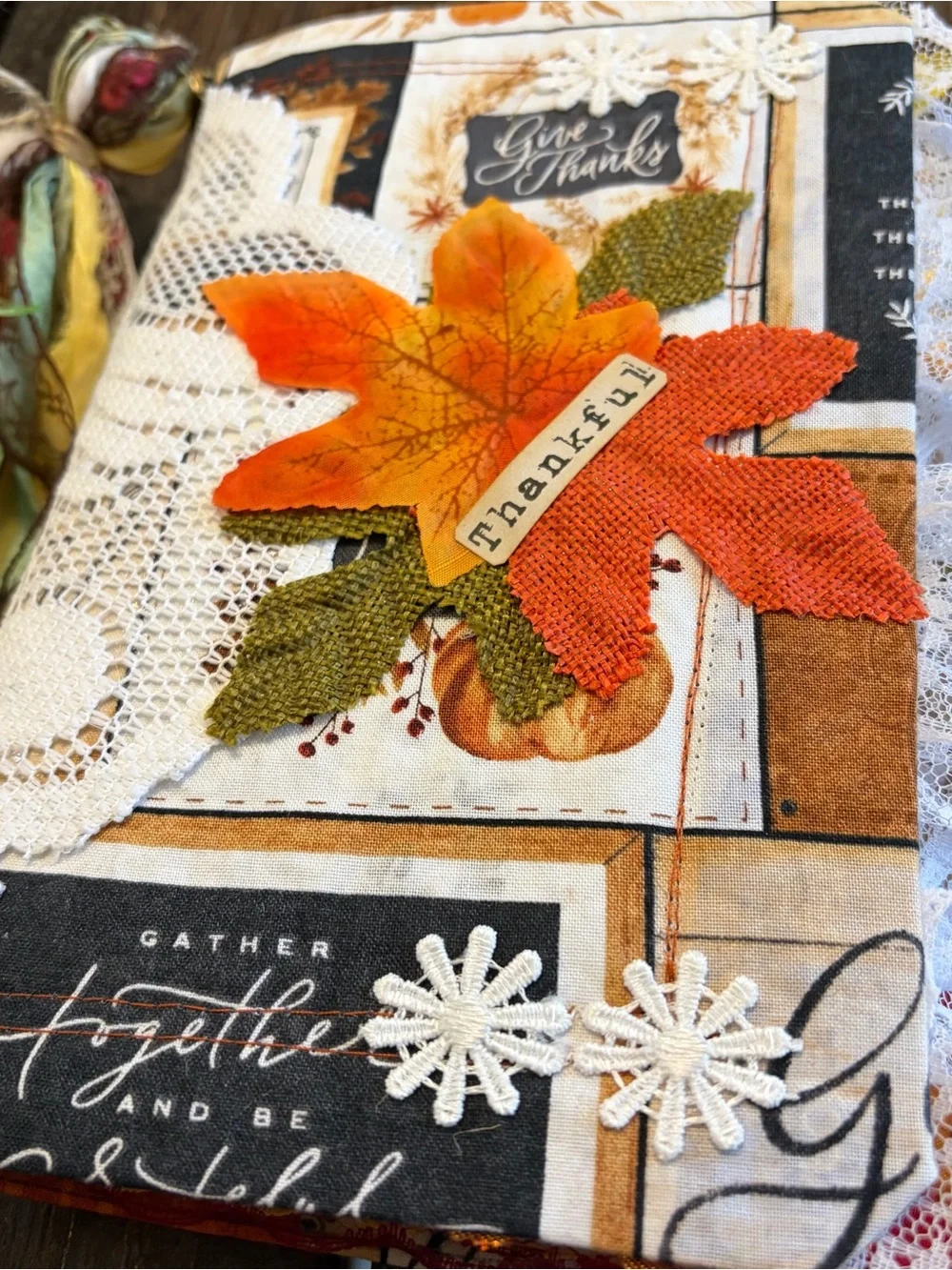 Fall Autumn Junk Journal Softcover Give Thanks Gather Thankful Decorated 3 Sig